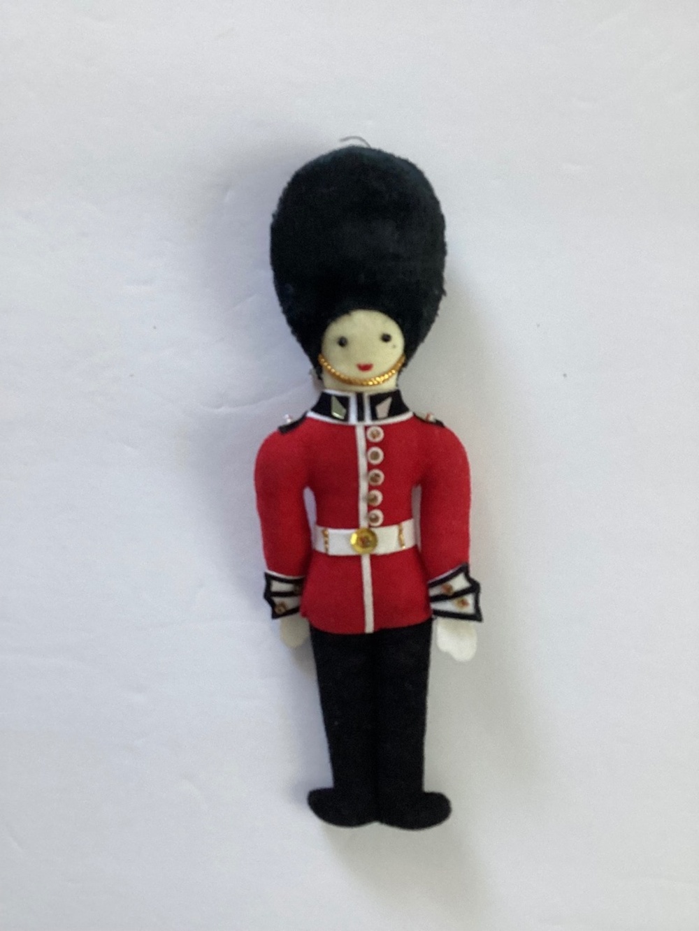 British Royal Guard Solider Plush Ornament Vtg St Nicholas